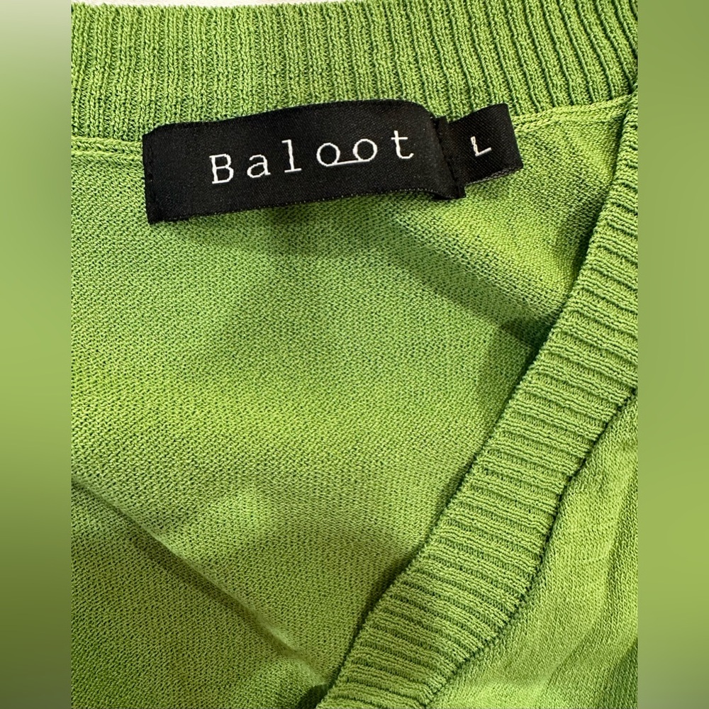 Baloot NWT Green Knot Dress with scarf Belt easy to travel - Picture 8 of 9